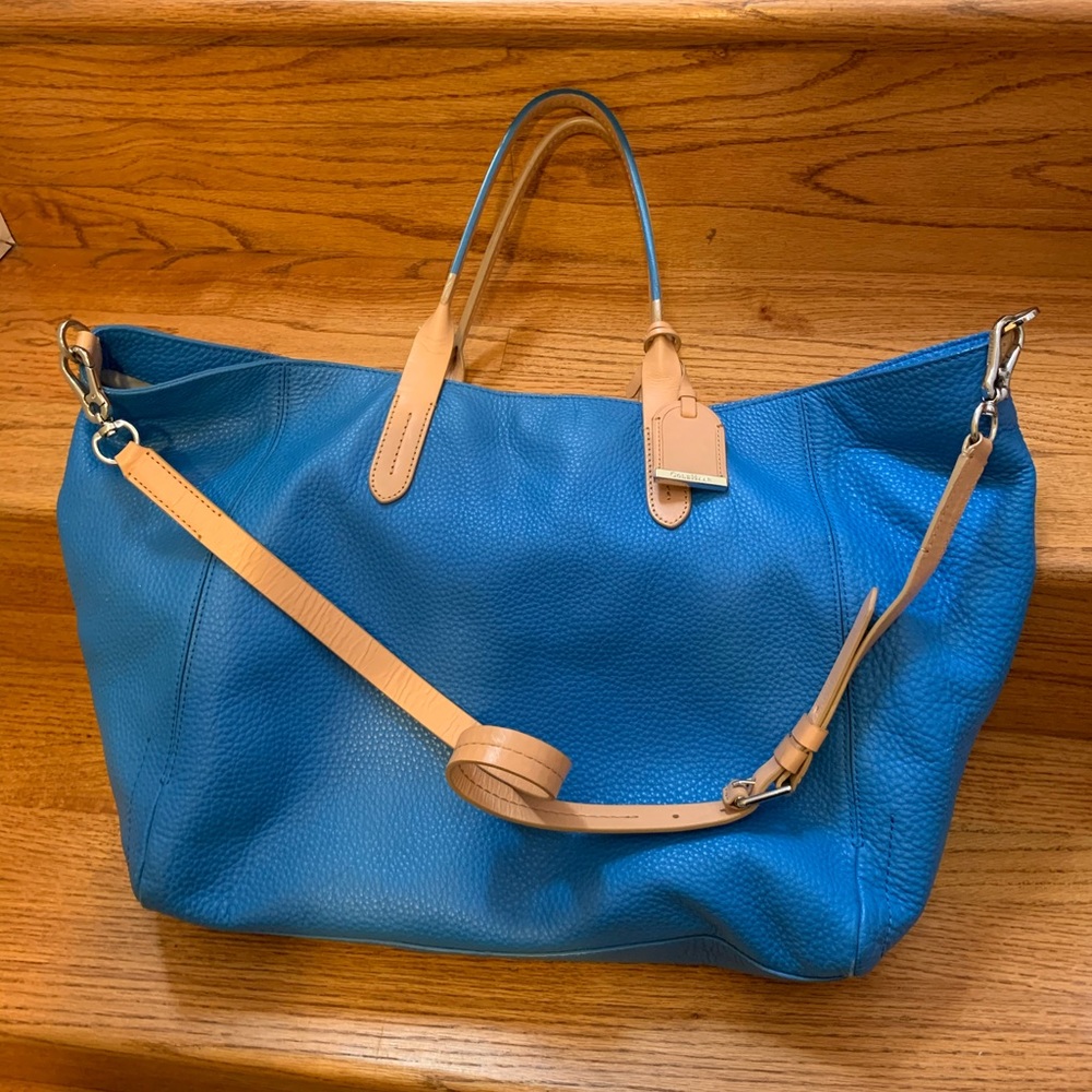 COLE HAAN BLUE OVERSIZED CROSSBODY BAG